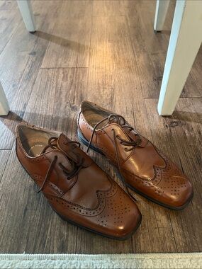 Florsheim Boys Brown Wingtip Lace-Up Dress Shoes